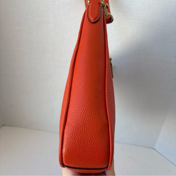 Coach Small Pebble Leather Chaise Crossbody Shoulder Bag Orange C8483 - Picture 15 of 15